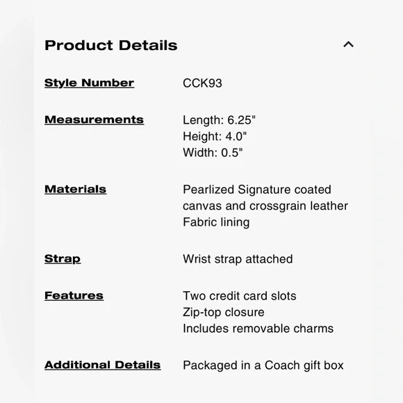 NWT Coach Boxed Corner Zip Wristlet in Signature Canvas w/Charms - Picture 9 of 9